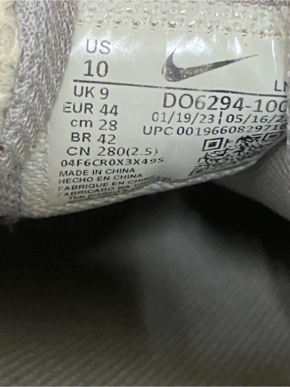 Nike Vapor Edge 360 VC Football Cleats White Grey DO6294-100 Men's Size 10 - Picture 6 of 8